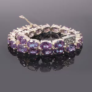 Alexandrite Bracelet-Engagement Bracelet-Color Changing Gemstone-Sterling Silver Bracelet-Colors Changing Bracelet-June Birthstone Bracelet