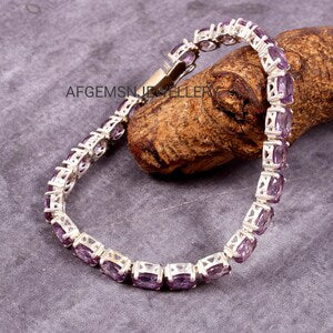 Alexandrite Bracelet-Engagement Bracelet-Color Changing Gemstone-Sterling Silver Bracelet-Colors Changing Bracelet-June Birthstone Bracelet