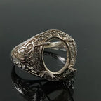 10X12MM Oval Semi Mount Ring-Unique Ring-Without Stone Ring-Men Mount Ring-Oval Mount Ring-925 Sterling Silver Ring-Prong Setting Ring
