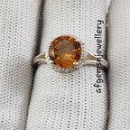 Genuine Yellow Topaz Ring-Natural Golden Topaz Ring-925 Sterling Silver Ring-Golden TOPAZ Jewelry-Vintage Ring-Birthstone TOPAZ Ring