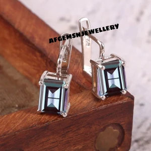 Dainty Alexandrite Earrings For Women- Color Changing Gemstone Earrings- Alexandrite Earring in 925 Sterling Silver- Lab Alexandite Earring