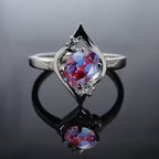 Unique Alexandrite Ring Sterling Silver Ring June Birthstone Ring Color Changing Gemstone Ring Color Changing Alexandrite