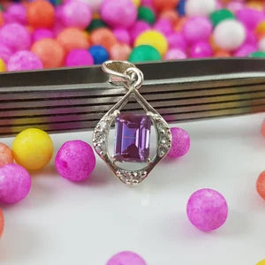 Beautiful Handmade Emerald Cut Alexandrite Pendant in 925 Sterling Silver Alexandrite Necklace Infinity Style