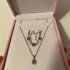 Natural Tanzanite Jewelry Set/Pendant ,Earring And Ring Set/ 925 Silver Jewelry Set-Women Jewelry Set-Tanzanite Jewelry Set-Gifts For Wife