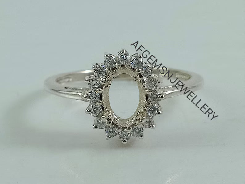 7X5 MM Oval Semi Mount Ring-Without Stone Ring-Ready To be Set With Your Own Stone-Women Ring-925 Sterling Silver Ring-Prong Setting Ring