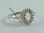 7X5 MM Oval Semi Mount Ring-Without Stone Ring-Ready To be Set With Your Own Stone-Women Ring-925 Sterling Silver Ring-Prong Setting Ring