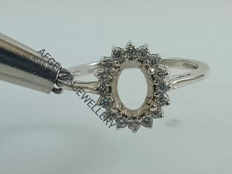 7X5 MM Oval Semi Mount Ring-Without Stone Ring-Ready To be Set With Your Own Stone-Women Ring-925 Sterling Silver Ring-Prong Setting Ring