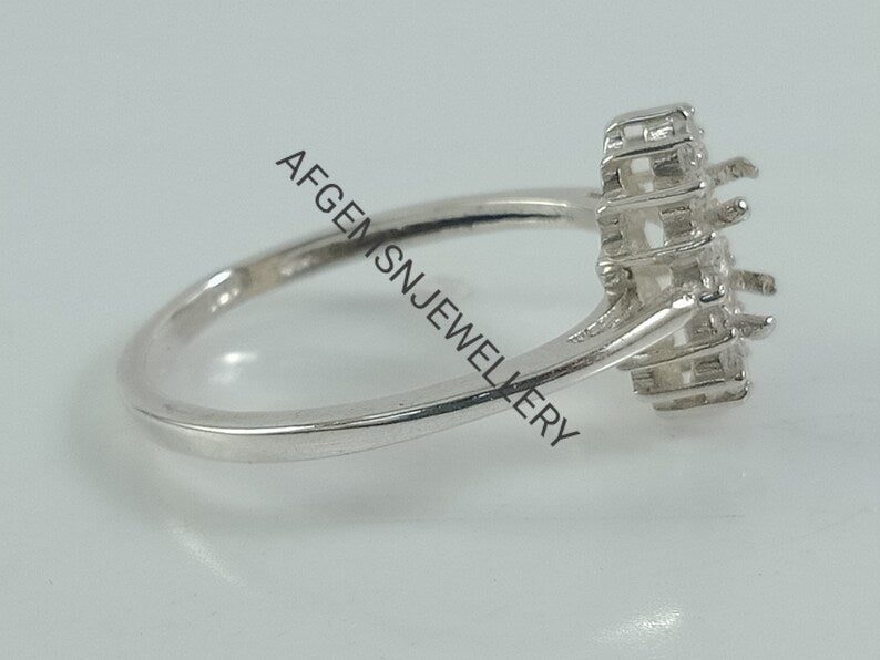 7X5 MM Oval Semi Mount Ring-Without Stone Ring-Ready To be Set With Your Own Stone-Women Ring-925 Sterling Silver Ring-Prong Setting Ring