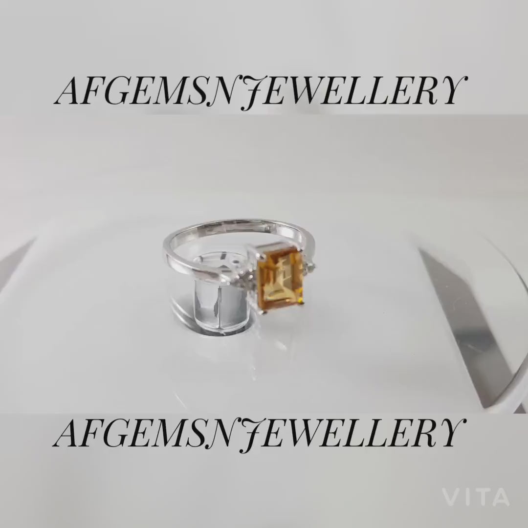 Gift Ring-Golden Topaz Ring-Yellow Topaz Ring-Vintage Ring-Birthstone Topaz Ring-Natural Golden Topaz Gemstone Ring-Promise Ring-Topaz Ring