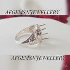 10X12MM Oval Semi Mount Ring-Unique Ring-Without Stone Ring-Men Mount Ring-Oval Mount Ring-925 Sterling Silver Ring-Prong Setting Ring