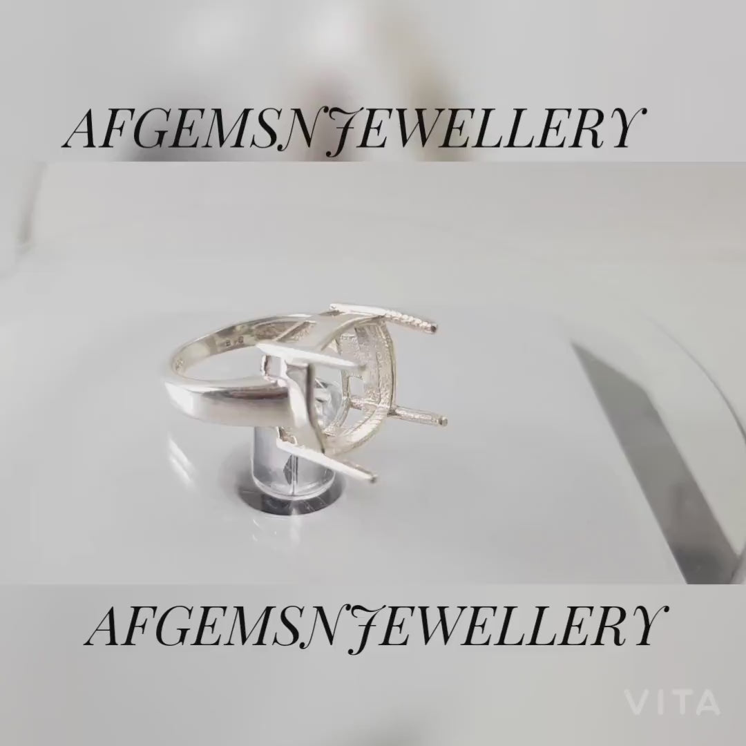 12X12 MM Cushion Semi Mount Ring-Without Stone Ring-Promise Ring-Women Ring-925 Sterling Silver Ring-Cushion Ring-Prong Setting Ring